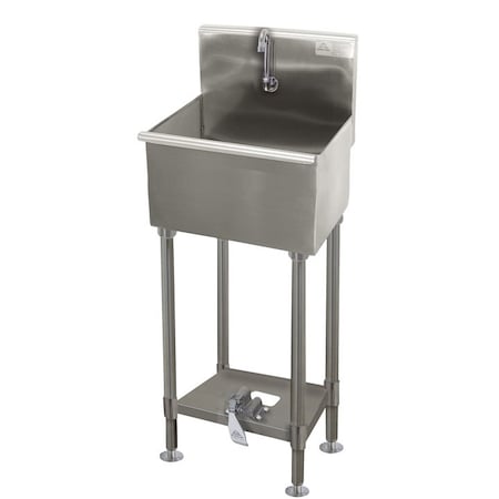 Advance Tabco Service Sink, Flr Model W/ Toe-Operated Push Valve, 22"WX19.5"DX42.5"H WSS-16-25FV-FM